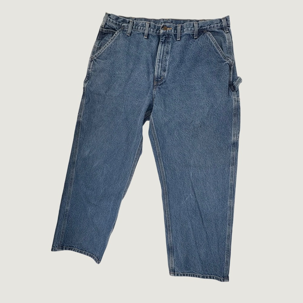 Carhartt Carpenter Jeans Mens 40x30 Blue Utility Workwear Denim